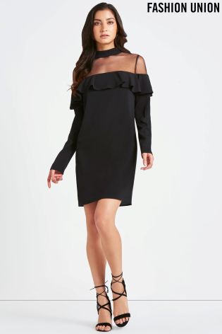 Fashion Union Ruffle Trim Dress